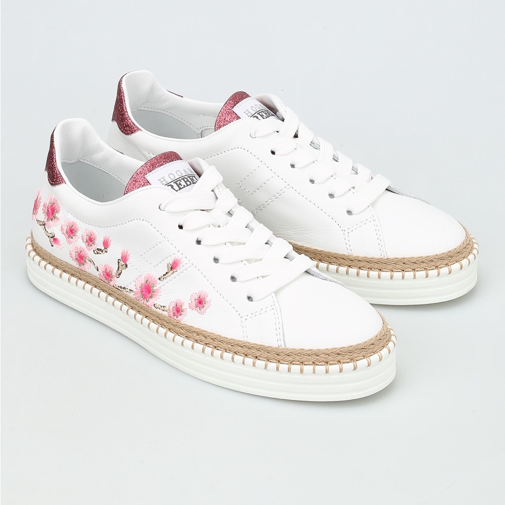 Hogan Rebel R260 embroidered leather sneakers 🌸